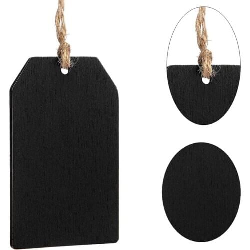Chalkboard Tags Hanging Wooden Mini Chalkboard Signs , Hanging Chalkboard Labels,Message Tags, Black
