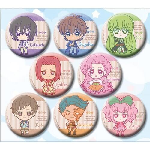 Animation Fans 58mm icons Codegeass rebellious Lelouch C.C.Kallen badges on backpack