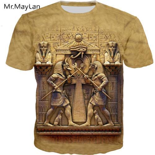 Vintage Egyptian Pharaoh Guard 3D Print T shirt Men/women Retro Streetwear T-shirt 2019 Summer Man Crewneck Tshirt Clothes Tops
