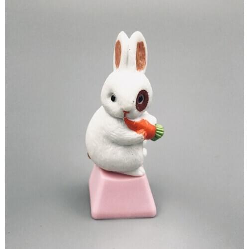 Personality design Little Rabbit keyboard keycap DIY Key cap,Cute pink Q Meng cartoon anime modeling keycaps Cherry MX axis