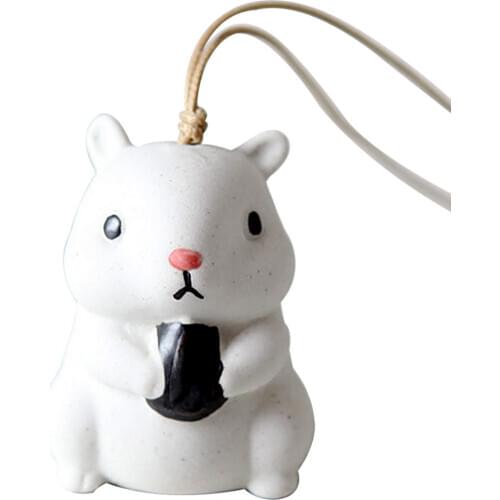 Handmade Ceramic Wind Bell Cute Rabbit Pendant Wind Chime Hang Decoration Cute