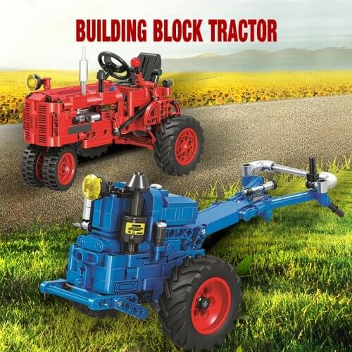 City Classic Old Tractor Car Building Block For Technic DIY Walking Tractor Truck Brick Educational Toys Sets for Children