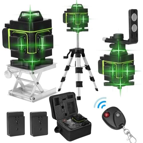 Multifunctional LCD 16 Lines Laser Level Tool Vertical Horizontal Line 3° Self-leveling with Laserline with 0.45M Tripod Stand