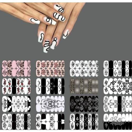1Pcs Snake Shape Design Full Cover Nail Stickers Nail Polish Decoration Self Adhesive Manicure DIY Nail Art Creative Sticker