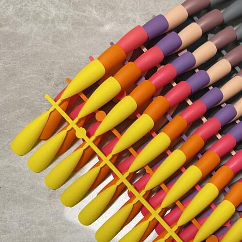 Factory Outlet Super Long Coffin Nails Girl Ballet False Nails Finished Nail Art Solid Color Striped Frosted matte Fake Nails