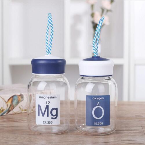New Style Glass Bottle Leisure Fashion Gift Water Glass Children Students Simple Creative Water Bottle 380ML