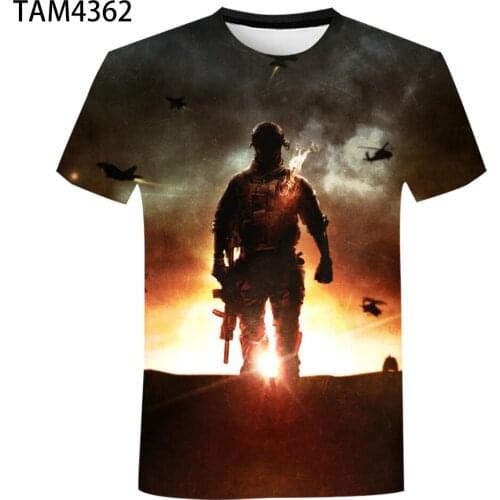 Battlefield Game Anime Mens Womens Summer Short Sleeve T-Shirt Street Trend 3D Oversized Childrens Top Custom Wholesale