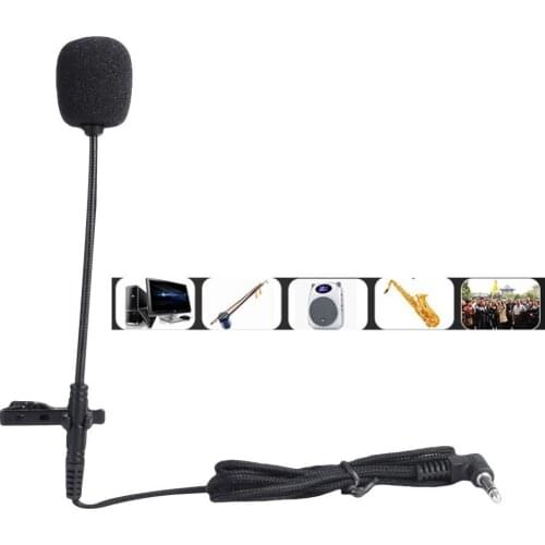 Clip On Lapel Microphone Handsfree Wired Capacitive Mini Lavalier Mic 3.5mm Jack