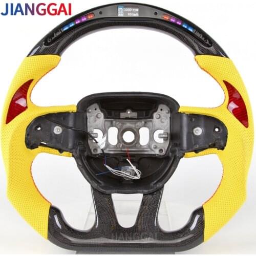 Steering Wheel For Dodge Challenger Charger 2015-2018 Model LED Shift Honey Comb Carbon Fiber Racing Wheel
