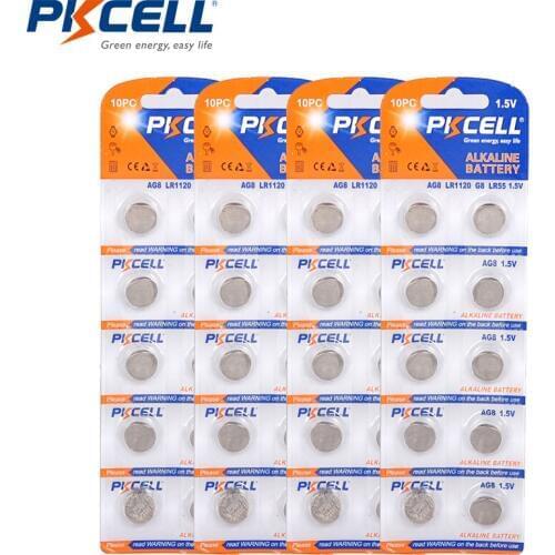 4Cards AG8 LR55 191 L1120 1.5V 391 LR1121 Alkaline Button Cell Battery AG8 LR55 191 L1120 For Watches Toys