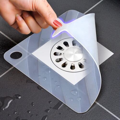 Silicone Floor Drain Cover Sewer Smell Removal Toilet Square Anti-Odor Sink Deodorization Pad Shower Bathroom Drain Stopper