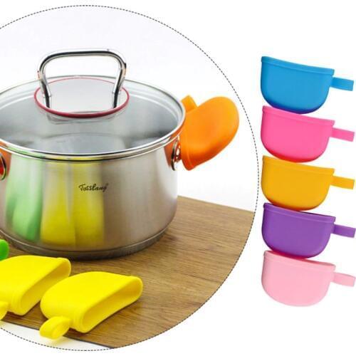 1pc Kitchen Accessories Silicone Heat Resistant Cover Anti-skid Lid Holding Knob Pot Handle Cookware Parts Random Color