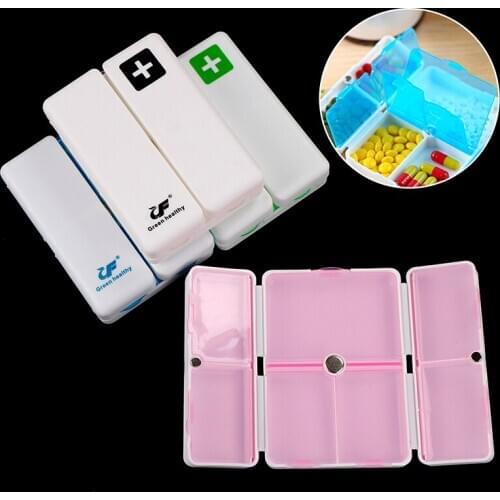 Foldable 7 Days Travel Case Holder Medicine Case Container Organizer Hot Sale 4 Colors Pill Box Dispenser Drug Tablet Storage