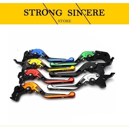 With LOGO For KAWASAKI ZX1400 GTR1400 Motorcycle Accessories Folding Extendable Brake Clutch Levers