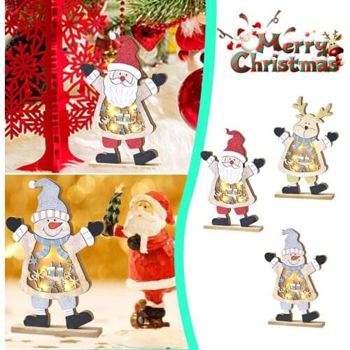 LED Light Decorative Night Light Christmas Santa Snowman Elk Ornaments Holiday Home Decor New Year Gift Christmas Tree Ornament