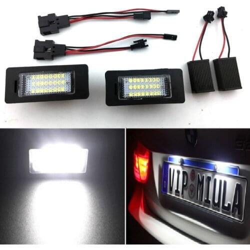 LED License Plate Light Car Number Lamp 2Pcs 12V 24 SMD Fit for Audi A1 2011~ A4(B8) A7 5d Sportback 2011~ Q5(08-10)/A4 4D/5D