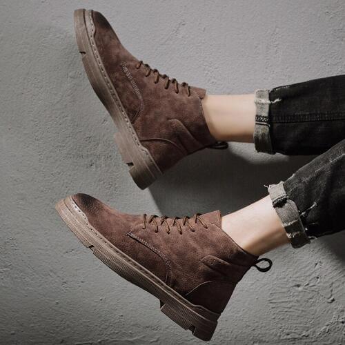 WFashion Winter Shoes Men Military Boots Outdoor Warm Snow Boots Ankle Flat Boots Anti-skid Safety Shoes O5-10