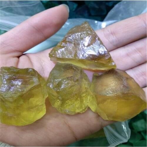 Yellow crystal stone, lemon yellow crystal，The original stone
