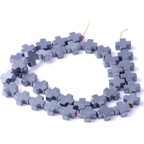 1pack/lot Natural stone 4*10mm Matte Unpolished Cross shape Loose Beads Hematite beads for DIY Necklace Bracelet Jewelry Making