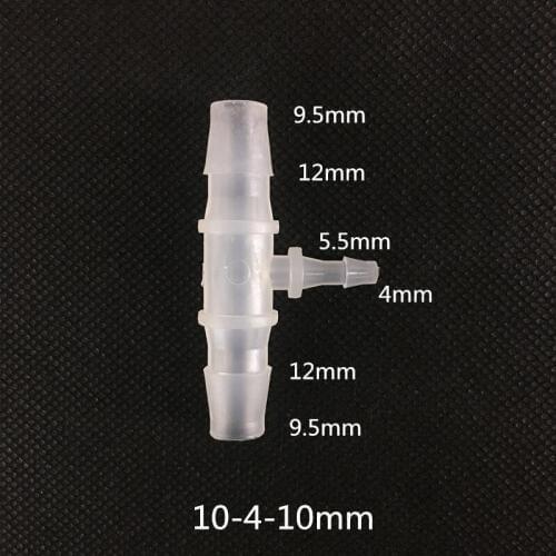 10-4-10mm Plastic Reducing Tee Connector Hose Fitting