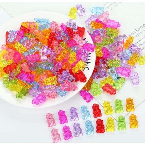 10pcs Resin Gummy Bear Pendants Charms For Jewelry Making DIY Necklaces Bracelets Earring Charms Transparent Bear Charms Pendant