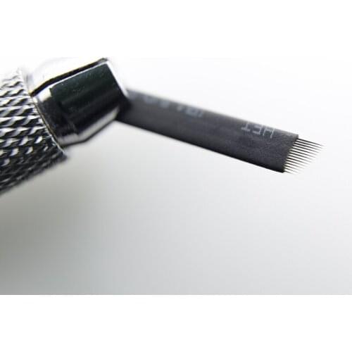 100pcs Laminas Agulhas Tebori Microblading Blades 0.16/ 0.18mm 7/9/11/12/14/16/17/18/21 Needle For Permanent Makeup Manual Pen