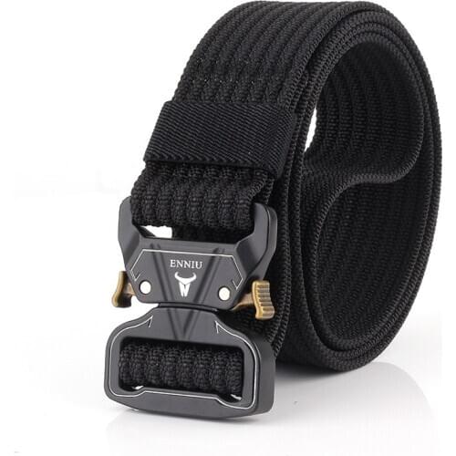 125cm Military Tactical Belt Army Patrol Waist Belts Safety Training Gear Heavy Duty Metal Buckle Hunting Accessories Adjustable