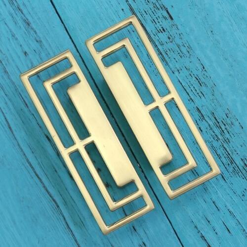 2PCS Brushed Brass Classic Furniture Drawer Cabinet Pulls Handle Wardrobe Cupboard Dresser Knobs Hardware