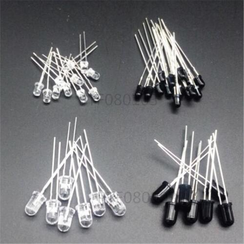 20 pairs of 5 mm 940 nm infrared LED emitters and 20 pairs of infrared receiving diodes 5 mm 940 nm infrared LED lamps