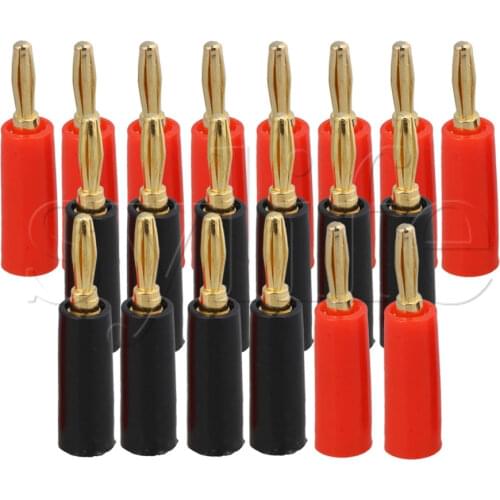 20Pcs Gold Plated 4mm Banana Plug Connectors Adapter Speaker Wire Audio Cable