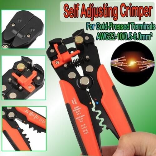 3 In 1 Self-Adjusting Cable Wire Stripper Cutter Crimper Crimping Stripping Multifunctional Automatic Electric Terminal Tool