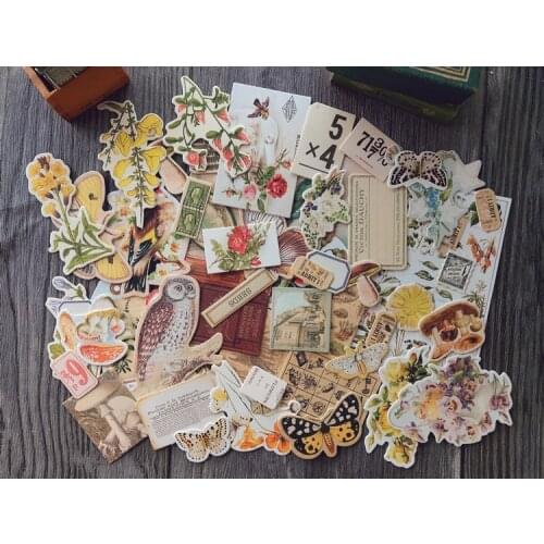 43pcs/lot Memo Pads Sticky Notes Paper Flowers and Birds in English in the afterglow Paper diary Scrapbooking Stickers