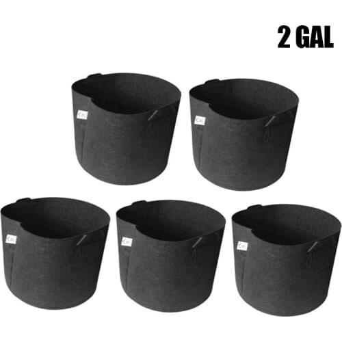 5-Pack Heavy Duty Thickened Nonwoven Fabric Pots Grow Bags with Handles Gardening Tool JDH88