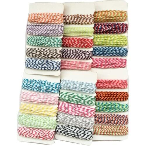 6 Cards/pack/lot color Double Cotton bakers Twine DIY Twine 12ply for DIY Craft gift Packing cotton rope hang tags rope/string