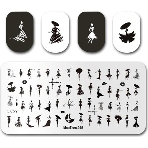 6x12cm Nail Art Stamping Plates Stainless Steel Image English Letters Printing Mold Stamp Templates Stencil Manicure Stamping