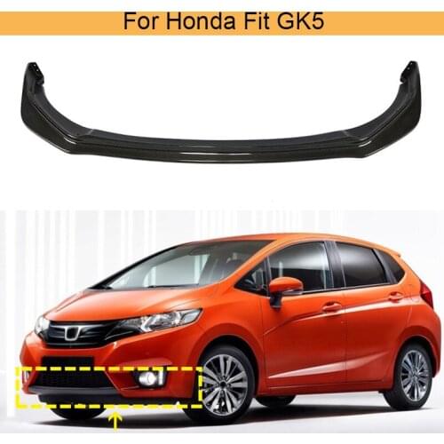 Car Front Bumper Lip Spoiler Splitters For Honda Fit GK5 2014 - 2017 Front Bumper Lip Splitters Diffuser Carbon Fiber