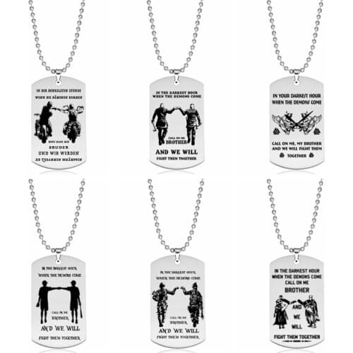 New Dog Tag Necklace Fraternal Pendant For Men Motorcycle Army Brothers Soldier Tough Man BFF Stainless Steel Jewelry Gift