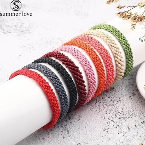 Boho Hot Sale Colorful Waterproof Wax String Woven Bracelets Handmade Rope Bracelets for Women Accessories Bohemian Jewelry