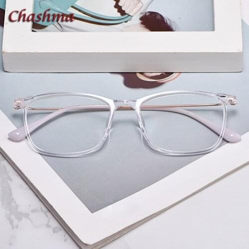 Chashma Transparent Frame Trend Eyeglasses Men TR90 Flexible Light Spectacles for Women