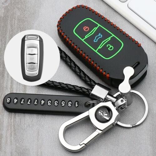 Luminous Leather Car remote key case for Geely Atlas Boyue NL3 EX7 Emgrand X7 EmgrarandX7 SUV GT GC9 borui Car remote key case