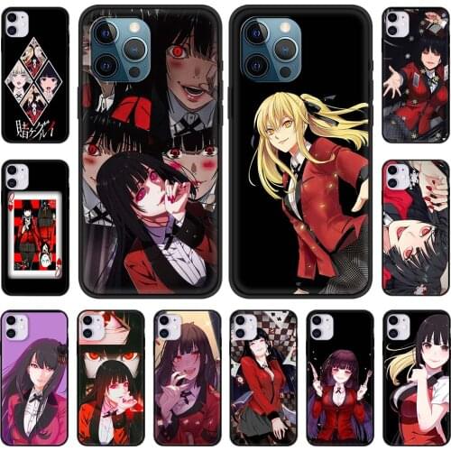 Case for iPhone 11 12 Pro Max Phone Cover for iPhone 7 8 Plus SE2020 X XR XS Max Luxury Shell Crazy Excitement Anime Kakegurui