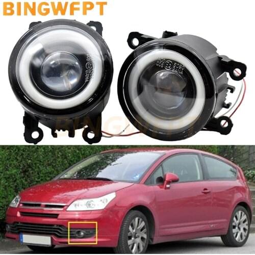 For Citroen C3 C4 C5 C6 C-Crosser Xsara Picasso 1999-2015 Car LED Fog Light Angel Eye Daytime Running Light H11 12V Accessories