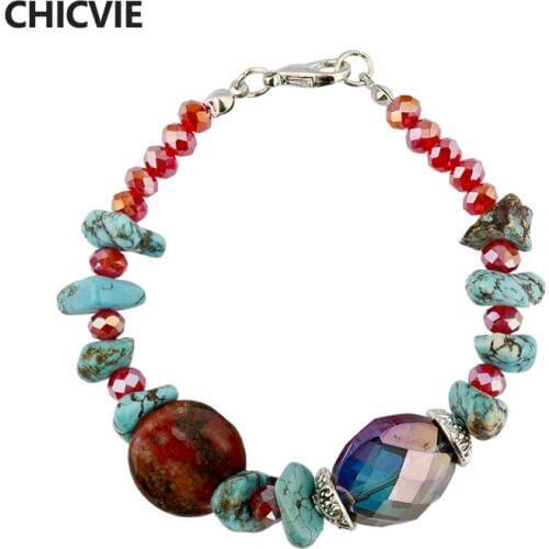 CHICVIE Natural Stone Handmade Bracelets Bangles Charm For Women Girl Bracelet Designs Snaps Jewelry Making Bracelet SBR140259