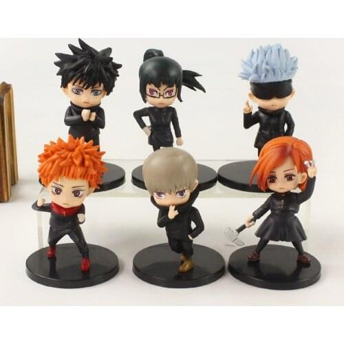 6pcs/set 8.5-9.5cm Jujutsu Kaisen Model Dolls Gojo Satori Zenin Yuji Itadori Gisaki Roses PVC Cartoon Figure Collectible Toys