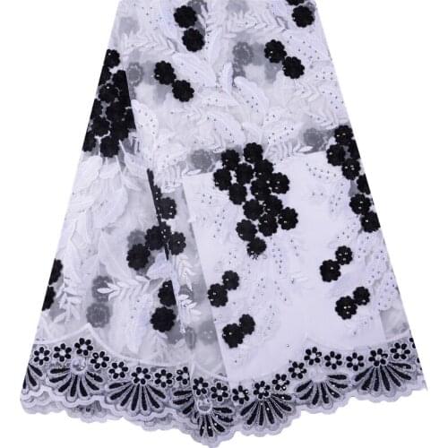 Best Selling African Lace Fabric With Stones Nigerian French Fabric 2019 High Quality African Milk Silk Tulle Lace Fabric 1435