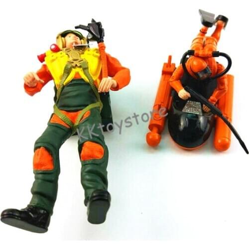 Mini ABS figure simulation Model Doll Toy Diver Set Harpoon Mini Submersible SET