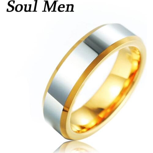 Soul Men 2021 Trend Rings for men women Tungsten ring Wedding bands 6mm Lovers Jewelry Gold Polishing Comfort Fit Couple Rings