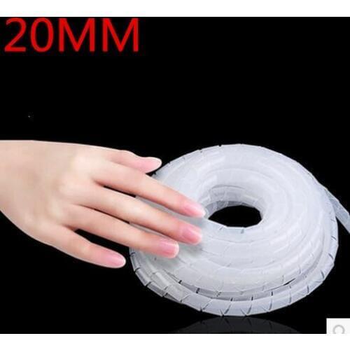 SWB-20mm 2M Spiral wrapping band diameter 20mm About Length Black Cable casing Cable Sleeves Winding pipe Spiral Wrapping
