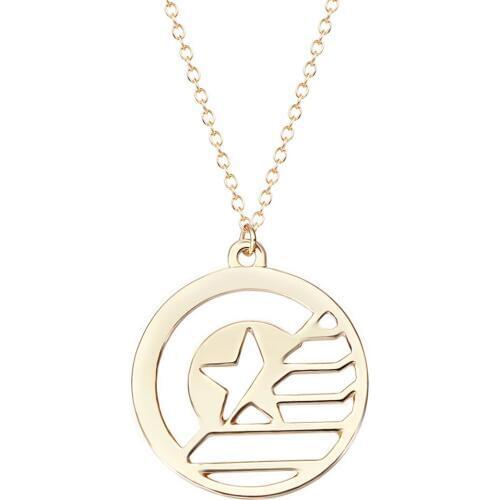 QIAMNI Round Shaped Hollow Out Star Necklace Fashion movie Jewelry For Women Men Collarbone Fashion Jewelry Pendant Necklace