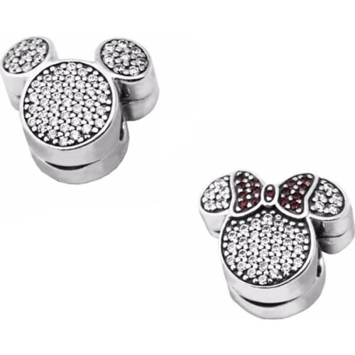 Popular Silver Charms Girl & Boy Sparking Ears Clips Fits For European Charms Bracelets For Woman DIY Beads Jewelry Making